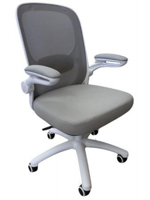 Kancelárska stolička, sieťované operadlo, čalúnené sedadlo, biela plastová konštrukcia a podstavec,"Kea"