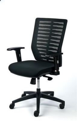 Kancelárska stolička, čierne čalúnenie, natiahnuté operadlo zo sieťoviny, čierny podstavec, MAYAH "Superstar"