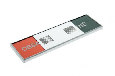 Informačná tabuľa, 200x62 mm, ANTRA "Voľné-Obsadené", SK verzia