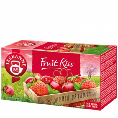 Ovocný čaj, 20x2,5 g, TEEKANNE "Fruit kiss", jahoda-višňa