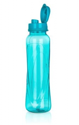 Fľaša, 610 ml, plastová, "Slim", svetlotyrkysová