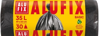 Vrece na odpad, 35 l, 30 ks, 49 x 60 cm, 8 µ, ALUFIX "Economy", čierne