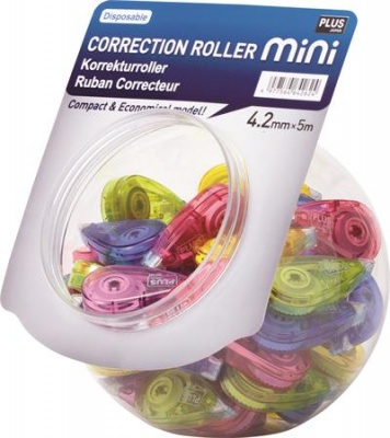 Korekčný roller, disolej, mini, 5 mm x 6 m, PLUS, rôzne farby
