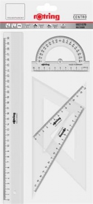 Pravítko, sada, ROTRING, priehľadná