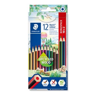 Farebné ceruzky, sada, šesťhranné, STAEDTLER "Noris Colour 185", 10+2 rôznych farieb