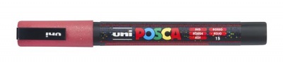 Dekoračný popisovač, 0,9-1,3 mm, UNI"Posca PC-3ML", lesklá červená