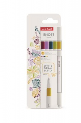 Liner, sada, 0,4 mm, UNI „Emott Retro“, 5 rôznych farieb