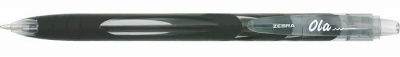 Guľôčkové pero, 0,27 mm, stláčací mechanizmus, ZEBRA "OLA", čierne