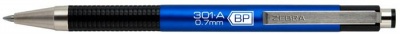 Guľôčkové pero, 0,24 mm, stláčací mechanizmus, farba tela: modrá, ZEBRA "F301 A", modré