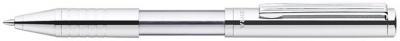 Guľôčkové pero, 0,24 mm, teleskopické, strieborné telo, ZEBRA "SL-F1", modrá