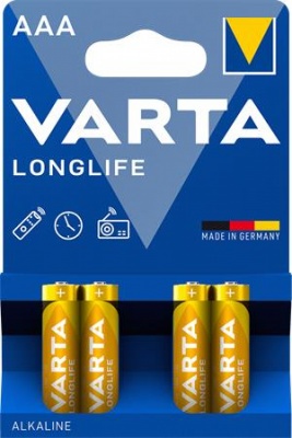 Batéria, AAA, mikrotužková, 4 ks, VARTA "Longlife"