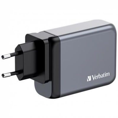 Sieťová nabíjačka, 2xUSB-C PD (100W), USB-C PD (65W), USB-A QC 3.0, EU/UK/US, GaN, VERBATIM