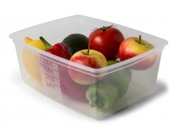 Dóza na potraviny + veko, hranatá, plastová, 2 ks set, 2,5 l (rozmer: 235 x 190 x 93 mm)