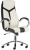 Manažérska stolička, ekokoža, chrómový podstavec, "KENT", čierna/béžová