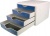 Zásuvkový box na dokumenty, plastový, 4 zásuvky, HELIT "Chameleon", biela-modrá