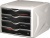 Zásuvkový box na dokumenty, plastový, 4 zásuvky, HELIT "Chameleon", biela-čierna
